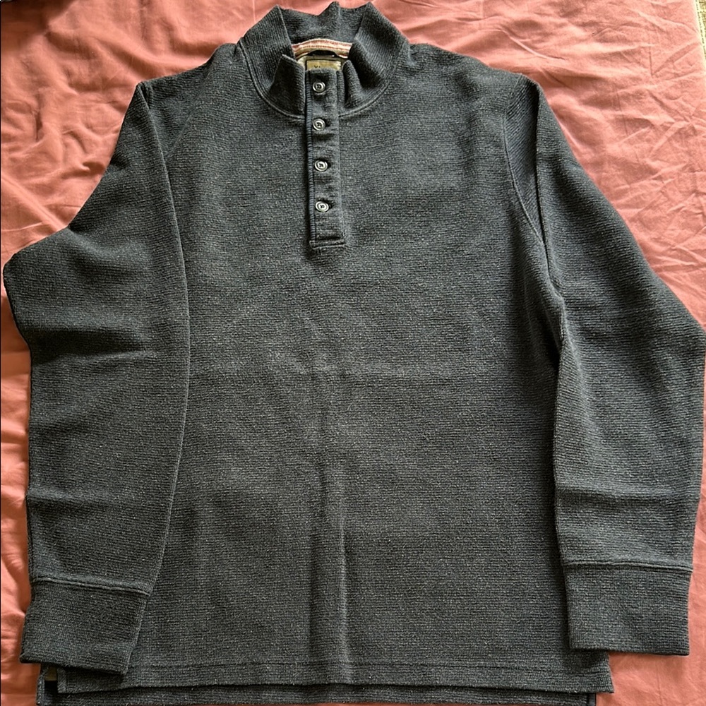 Relwen waffle cotton button pullover